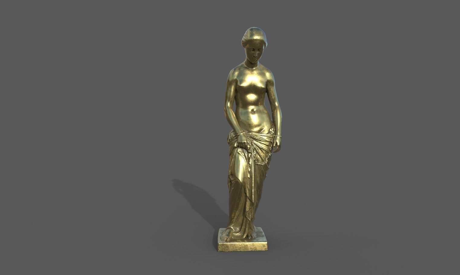 The Slave Girl statue Low-poly 3D model_25