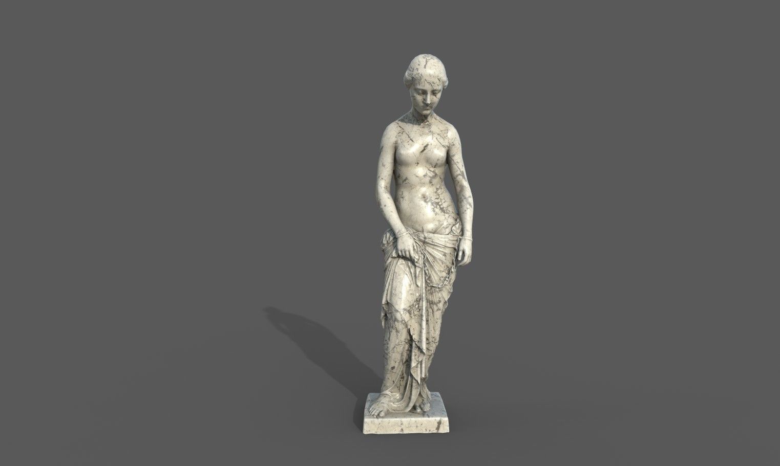 The Slave Girl statue Low-poly 3D model_19