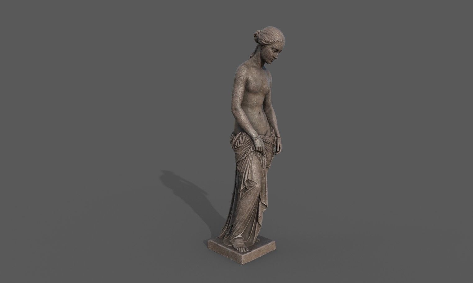 The Slave Girl statue Low-poly 3D model_8