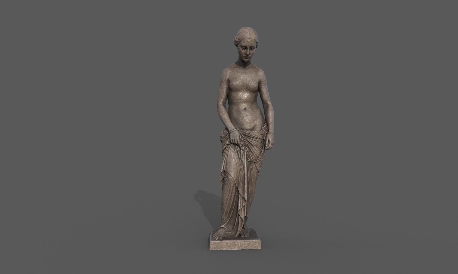 The Slave Girl statue Low-poly 3D model_1