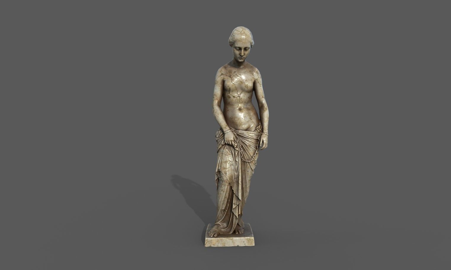 The Slave Girl statue Low-poly 3D model_10