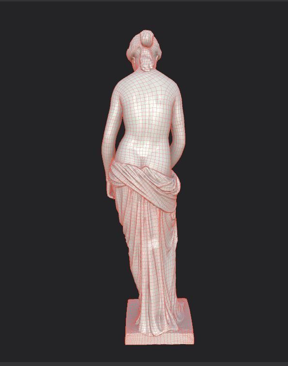The Slave Girl statue Low-poly 3D model_33