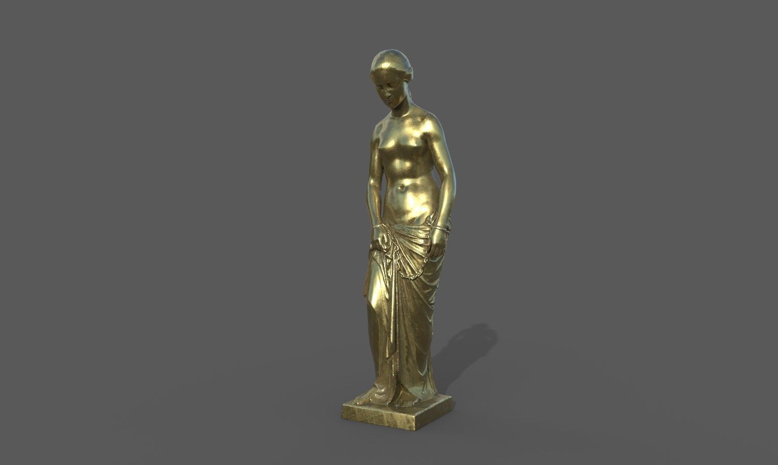 The Slave Girl statue Low-poly 3D model_26
