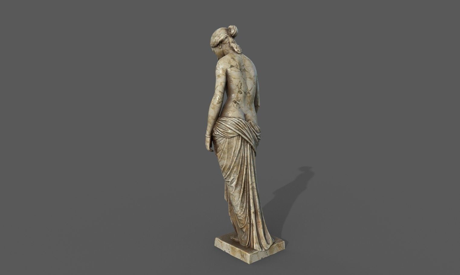 The Slave Girl statue Low-poly 3D model_13