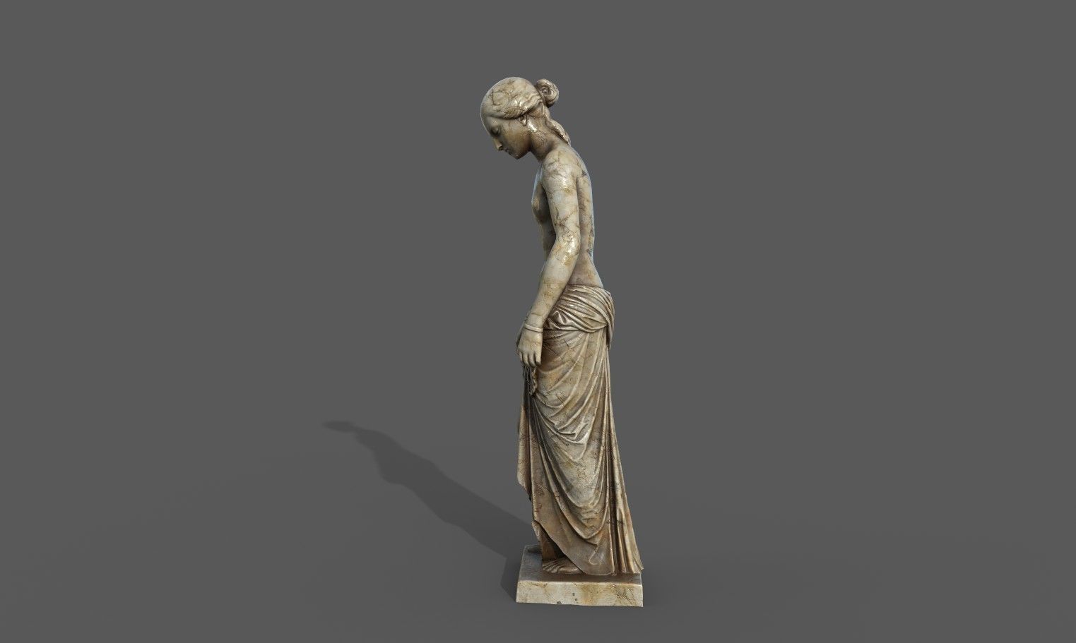 The Slave Girl statue Low-poly 3D model_12