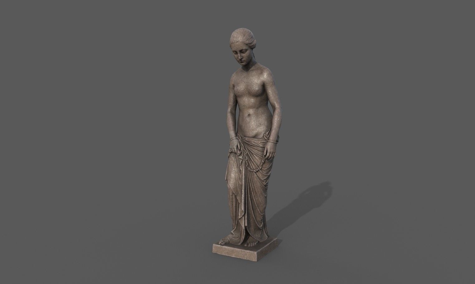 The Slave Girl statue Low-poly 3D model_2