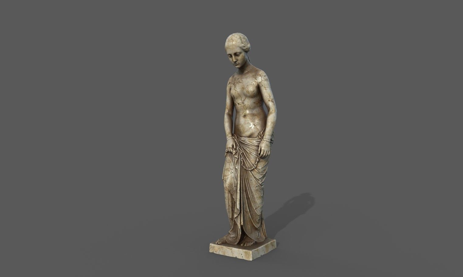 The Slave Girl statue Low-poly 3D model_11