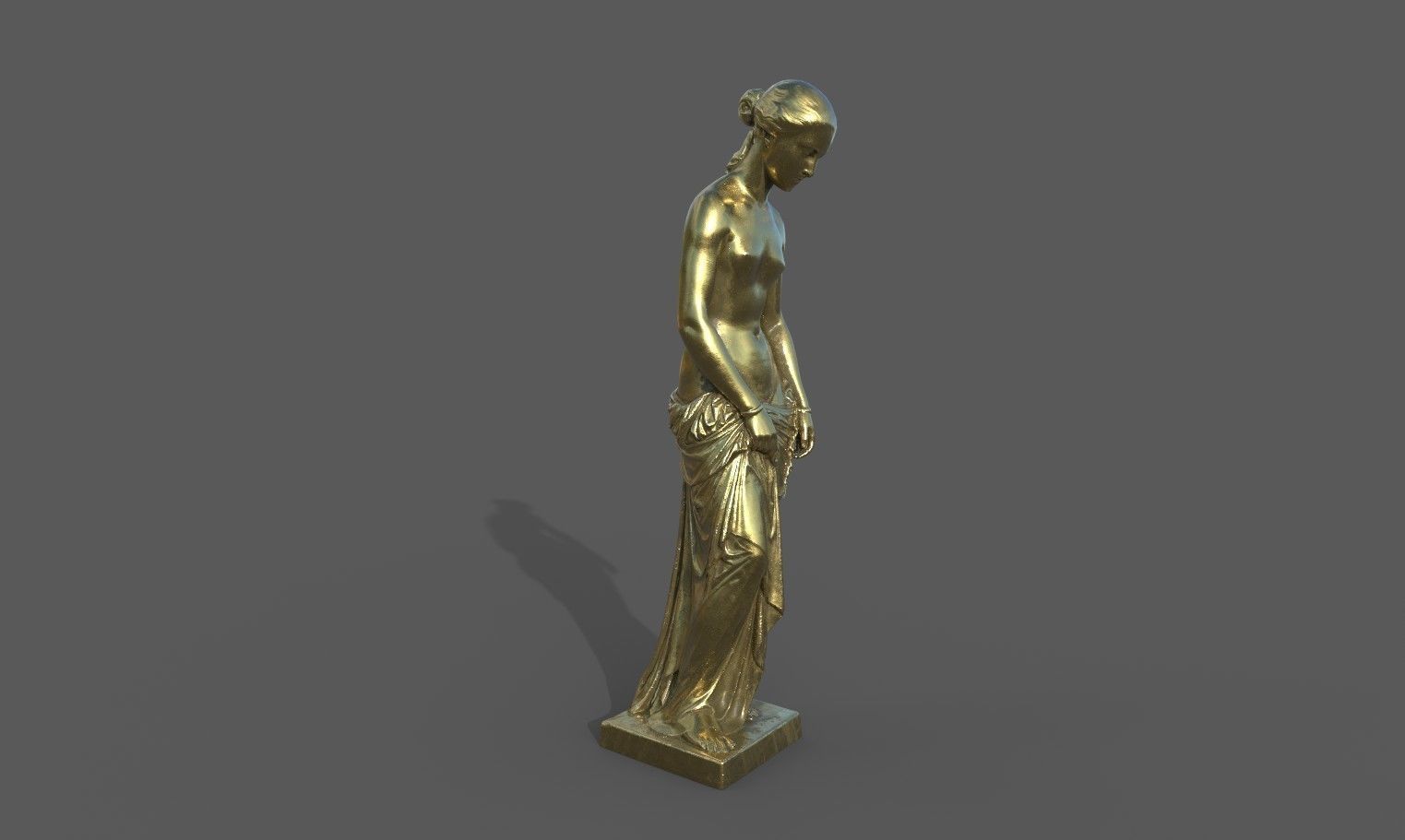 The Slave Girl statue Low-poly 3D model_32