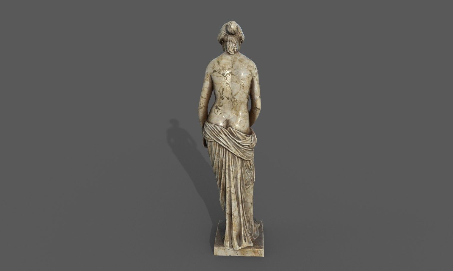 The Slave Girl statue Low-poly 3D model_14