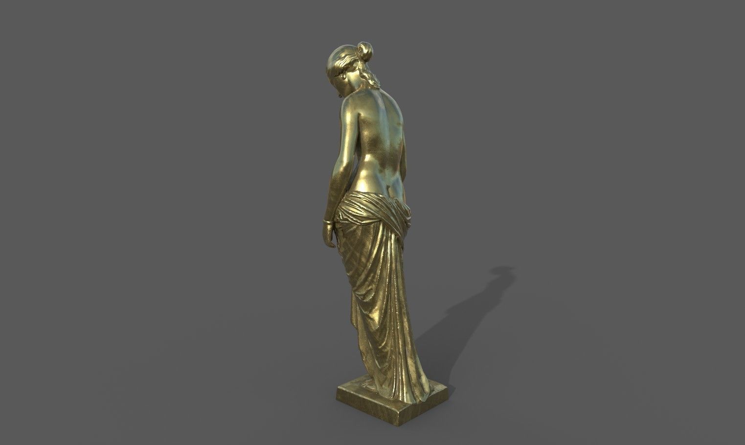 The Slave Girl statue Low-poly 3D model_28