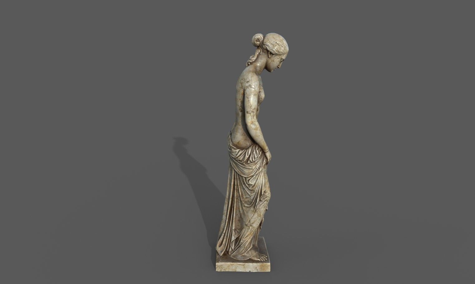 The Slave Girl statue Low-poly 3D model_16