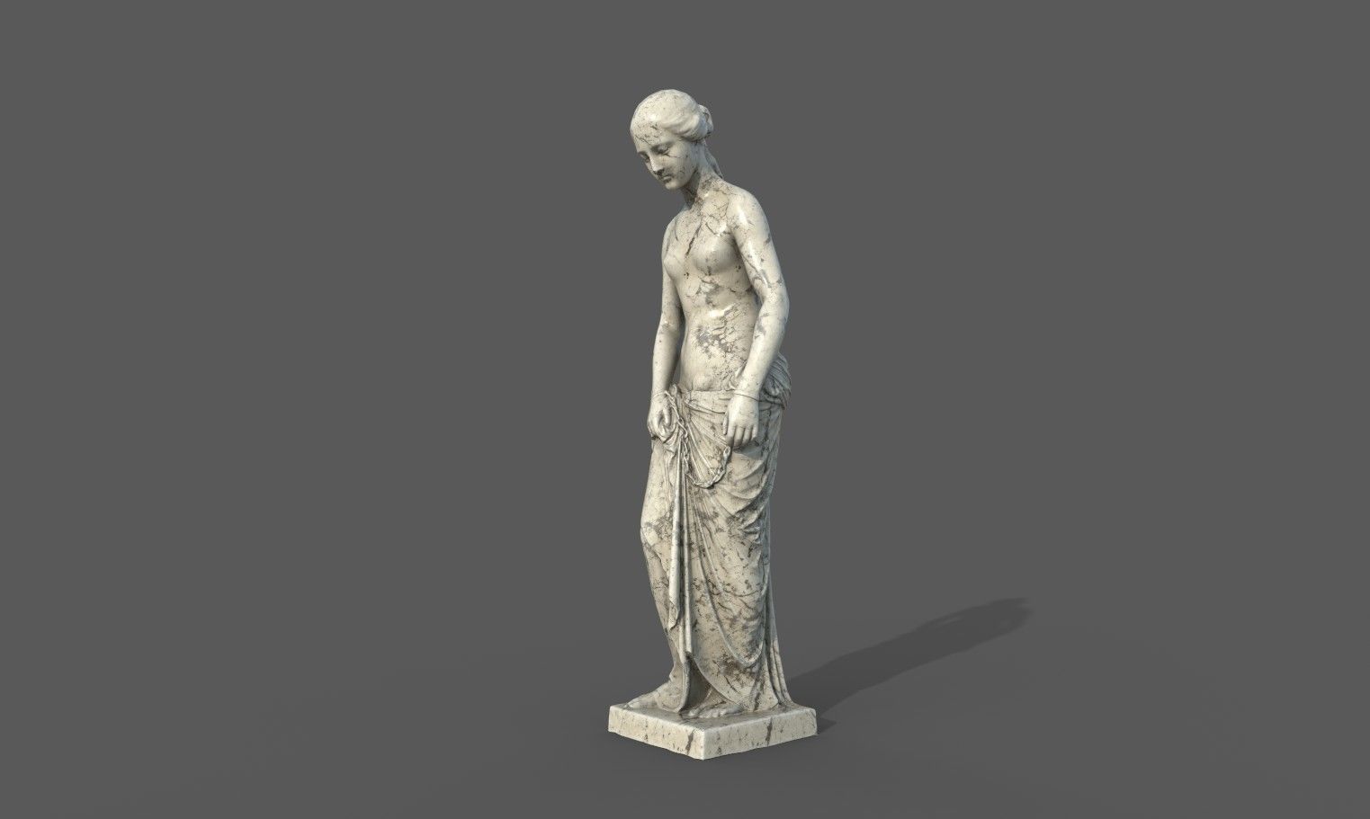 The Slave Girl statue Low-poly 3D model_20