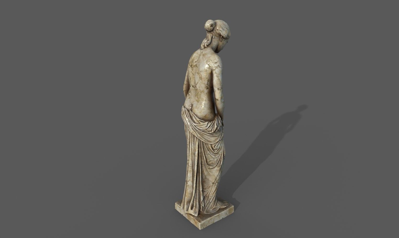 The Slave Girl statue Low-poly 3D model_15