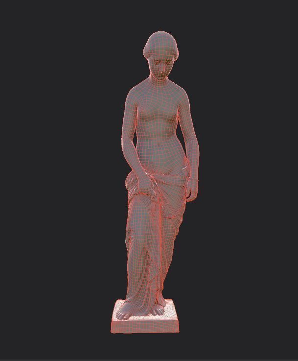 The Slave Girl statue Low-poly 3D model_34