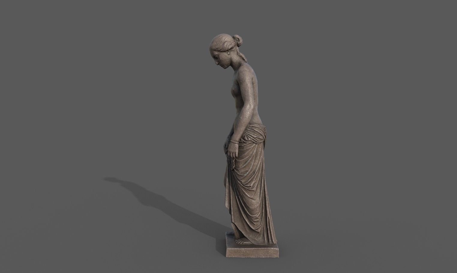 The Slave Girl statue Low-poly 3D model_3
