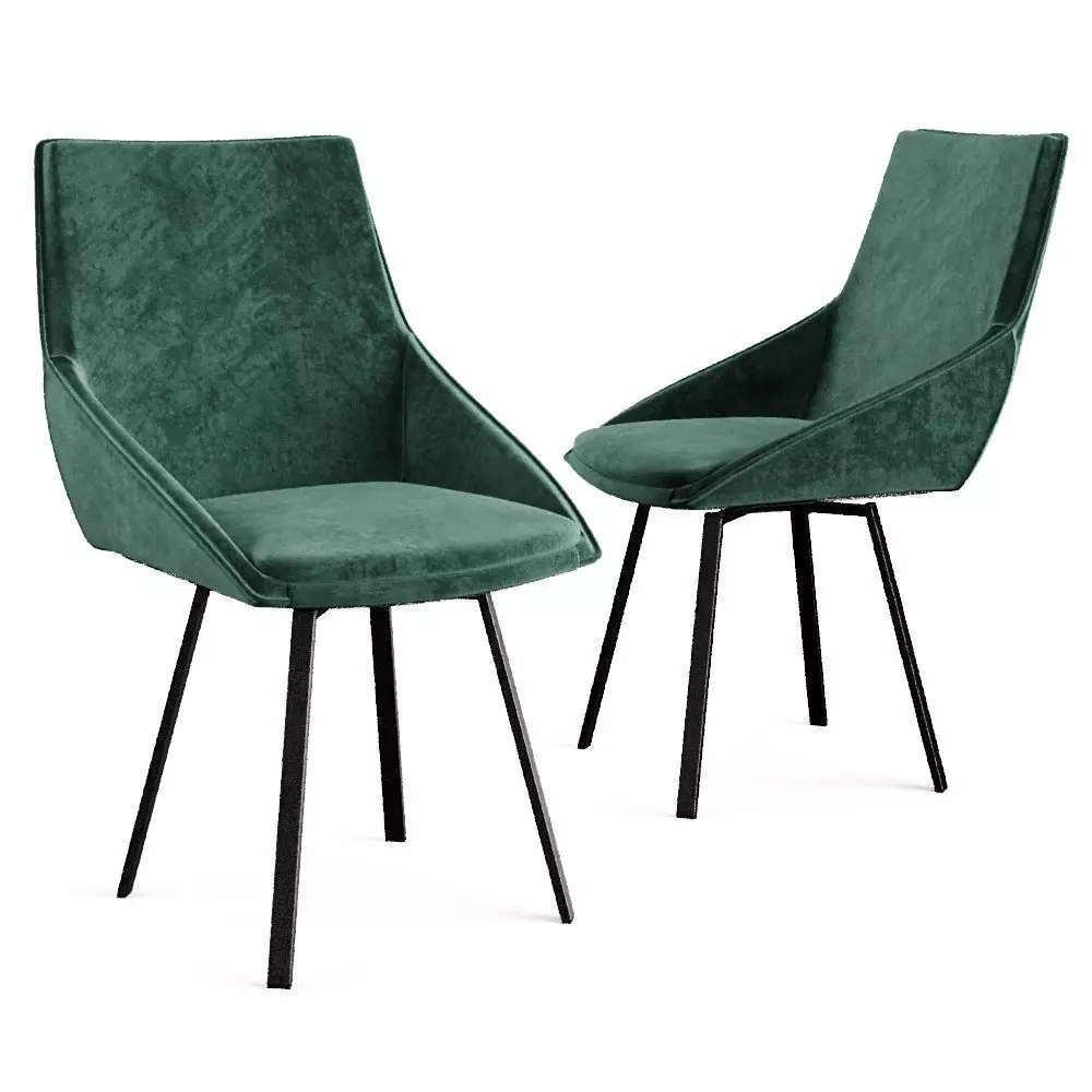 Nappa Velvet Swivel Dining Chair Low-poly 3D model
