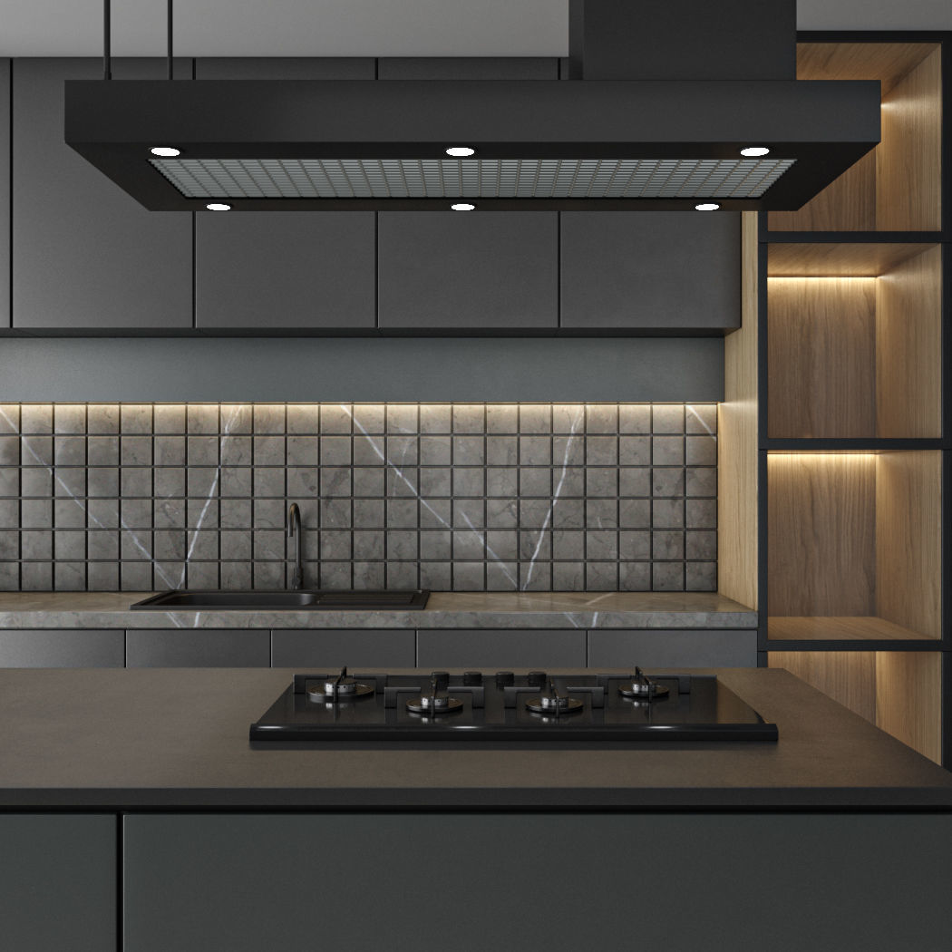 kitchen modern 20 3D model_1