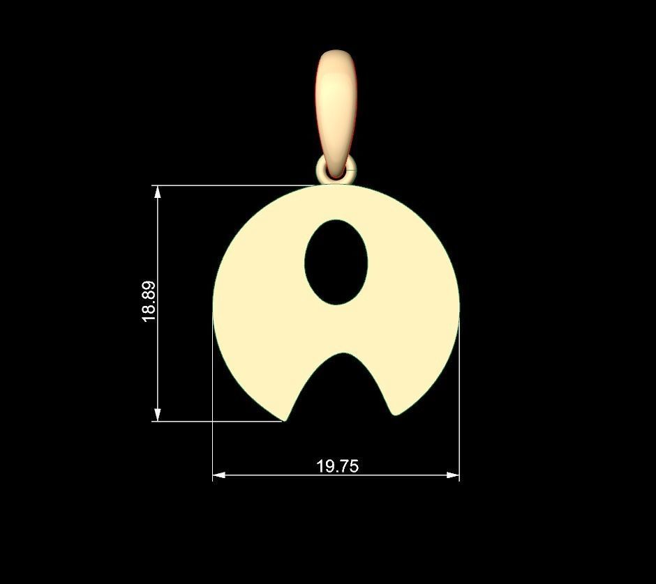 Initial Letters Pendant Boolat A 3D print model_5