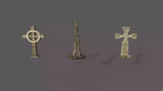 Ancient pillar PBR low-poly game ready