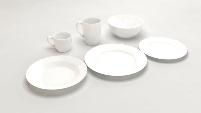 Design Round Dishes 3D model_1