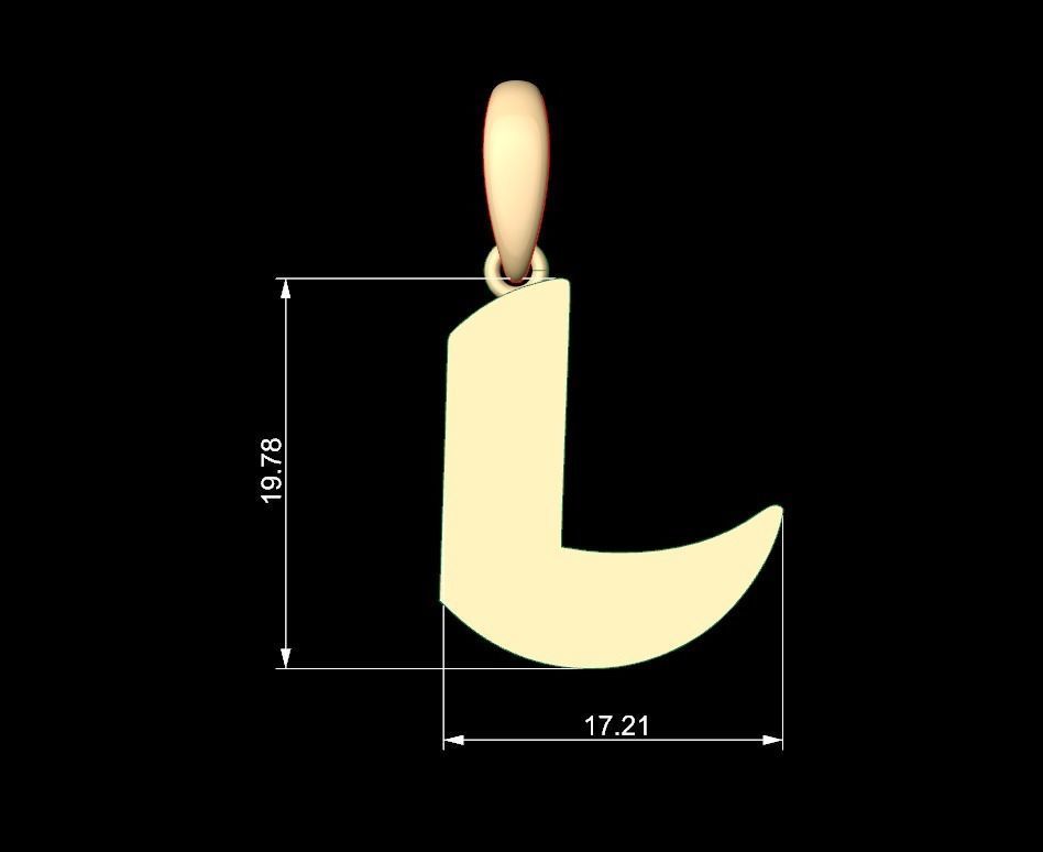 Initial Letters Pendant Boolat L 3D print model_5