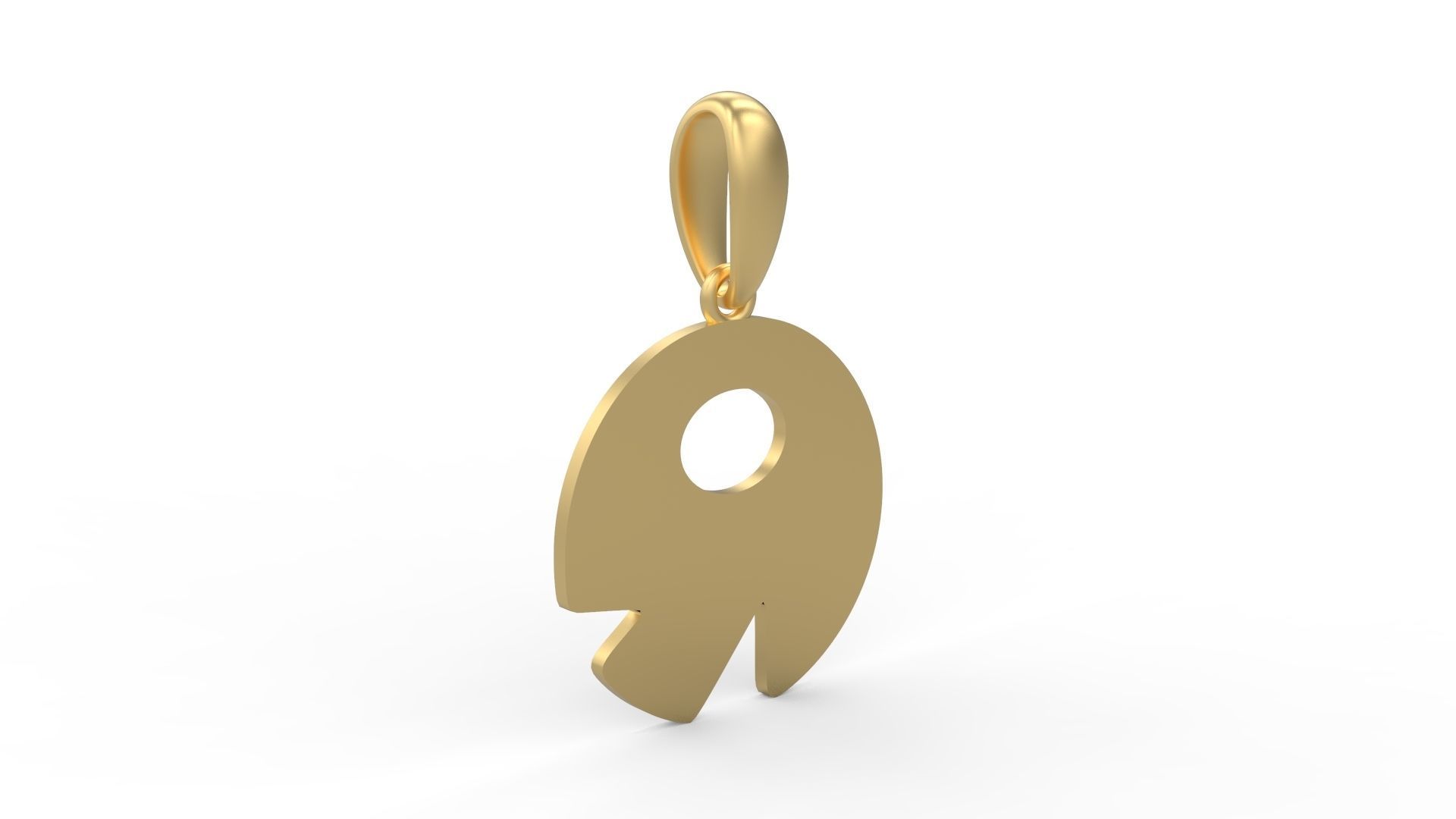 Initial Letters Pendant Boolat R 3D print model_3