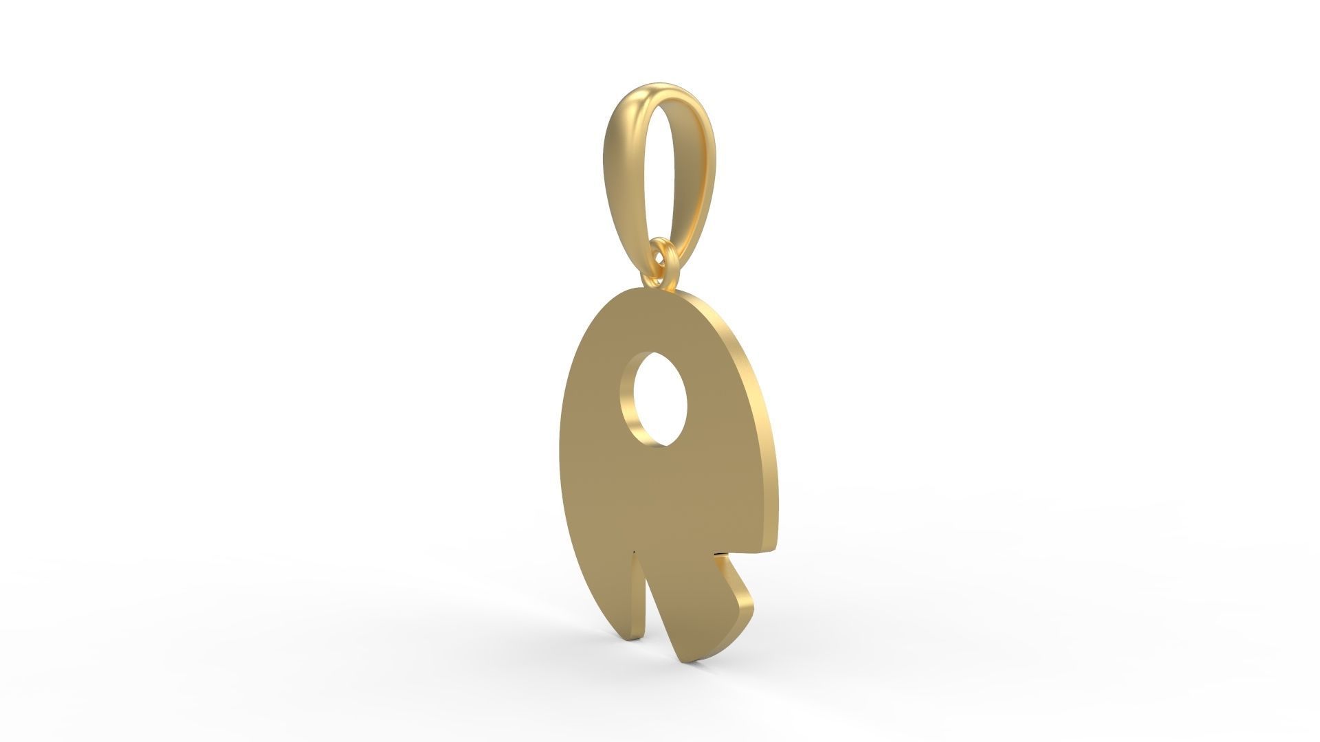 Initial Letters Pendant Boolat R 3D print model_1