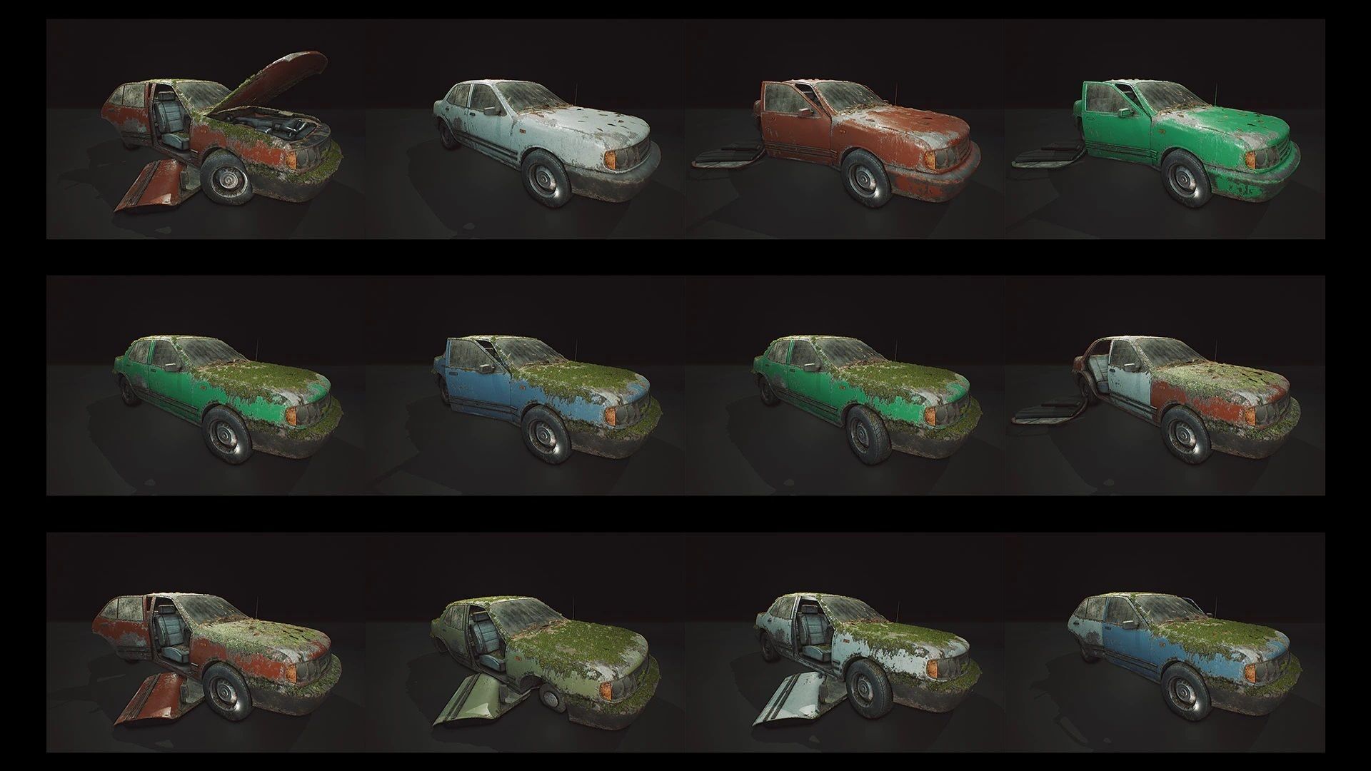 Procedural Vehicles - Sedan-Van Two Pack Low-poly 3D model_12