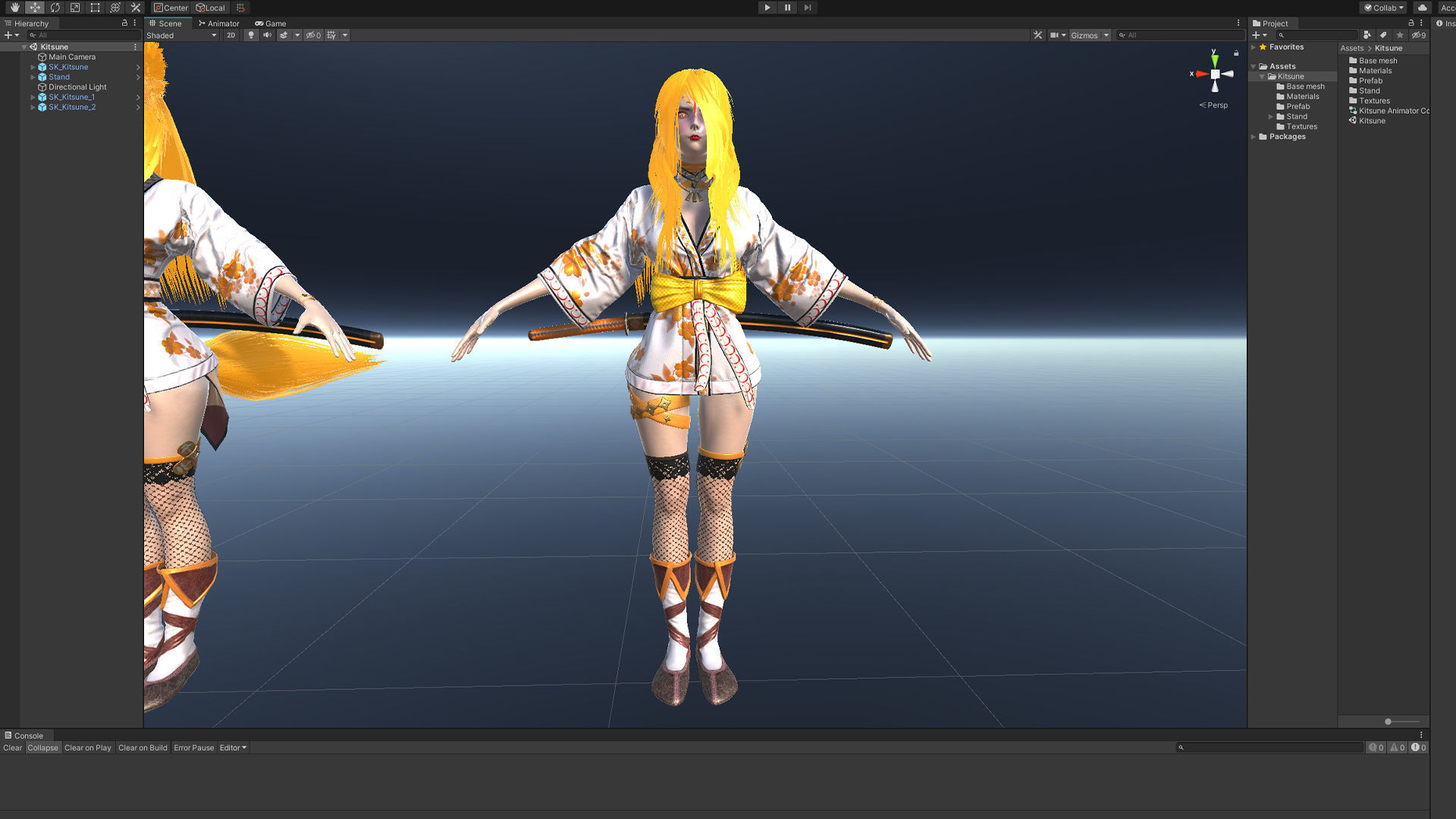 Kitsune Game Ready Low Poly Low-poly 3D model_22