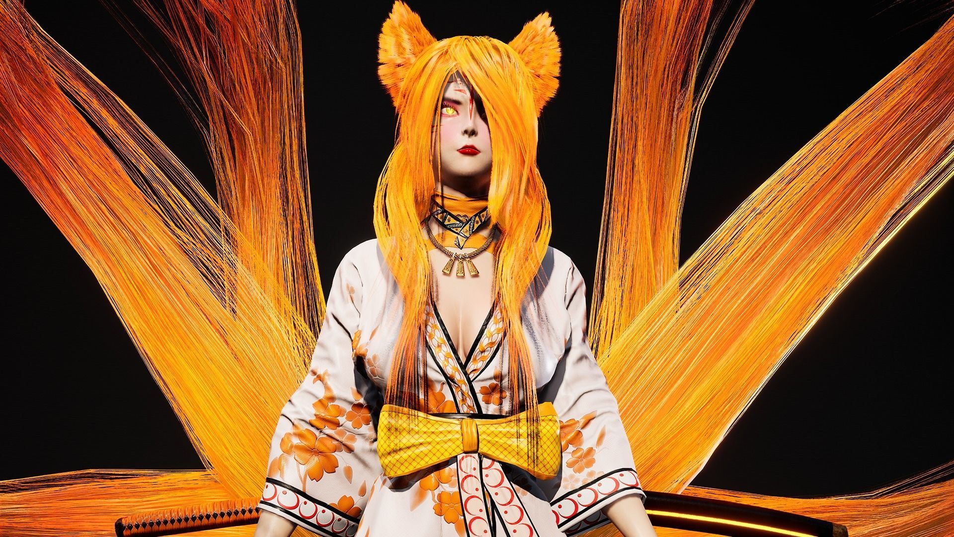 Kitsune Game Ready Low Poly Low-poly 3D model_15