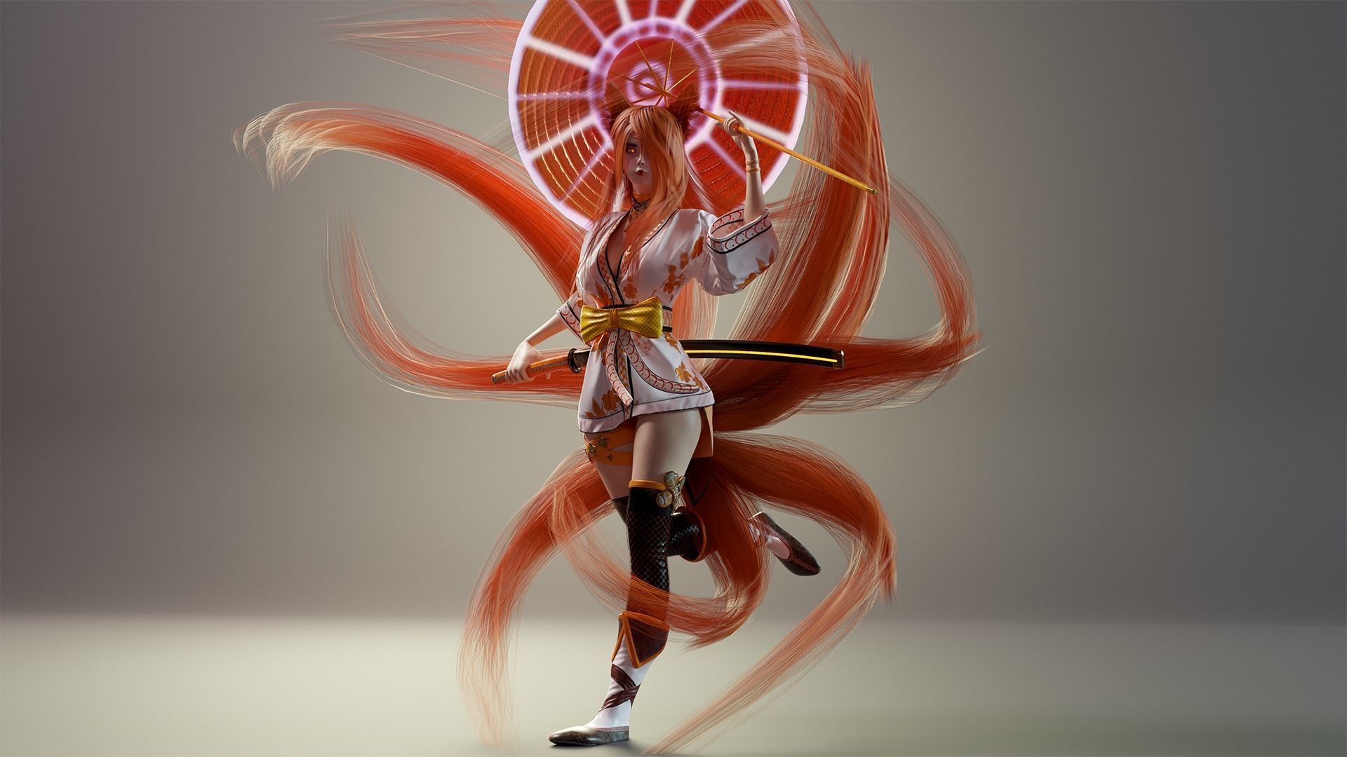 Kitsune Game Ready Low Poly Low-poly 3D model_6
