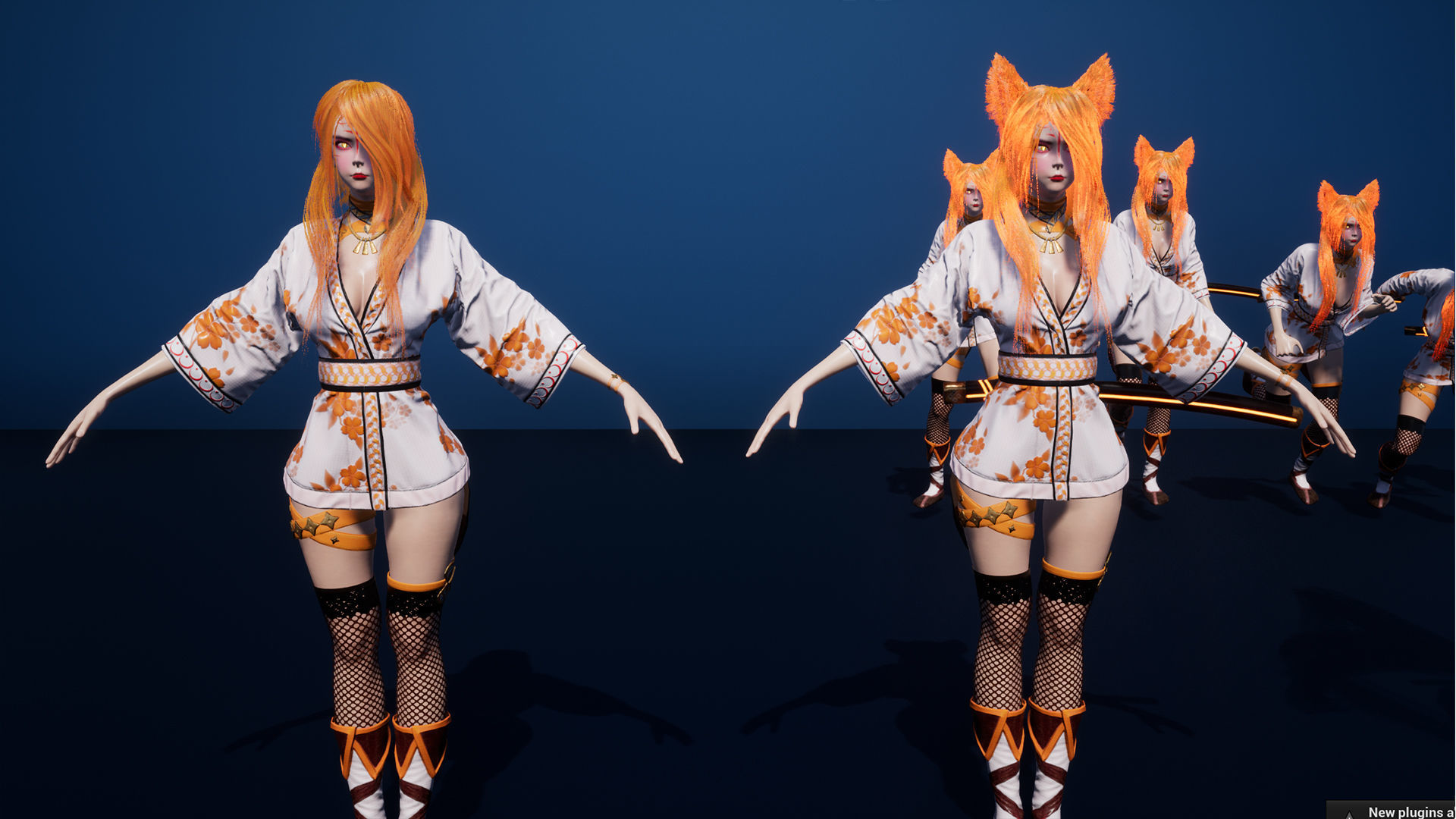 Kitsune Game Ready Low Poly Low-poly 3D model_30