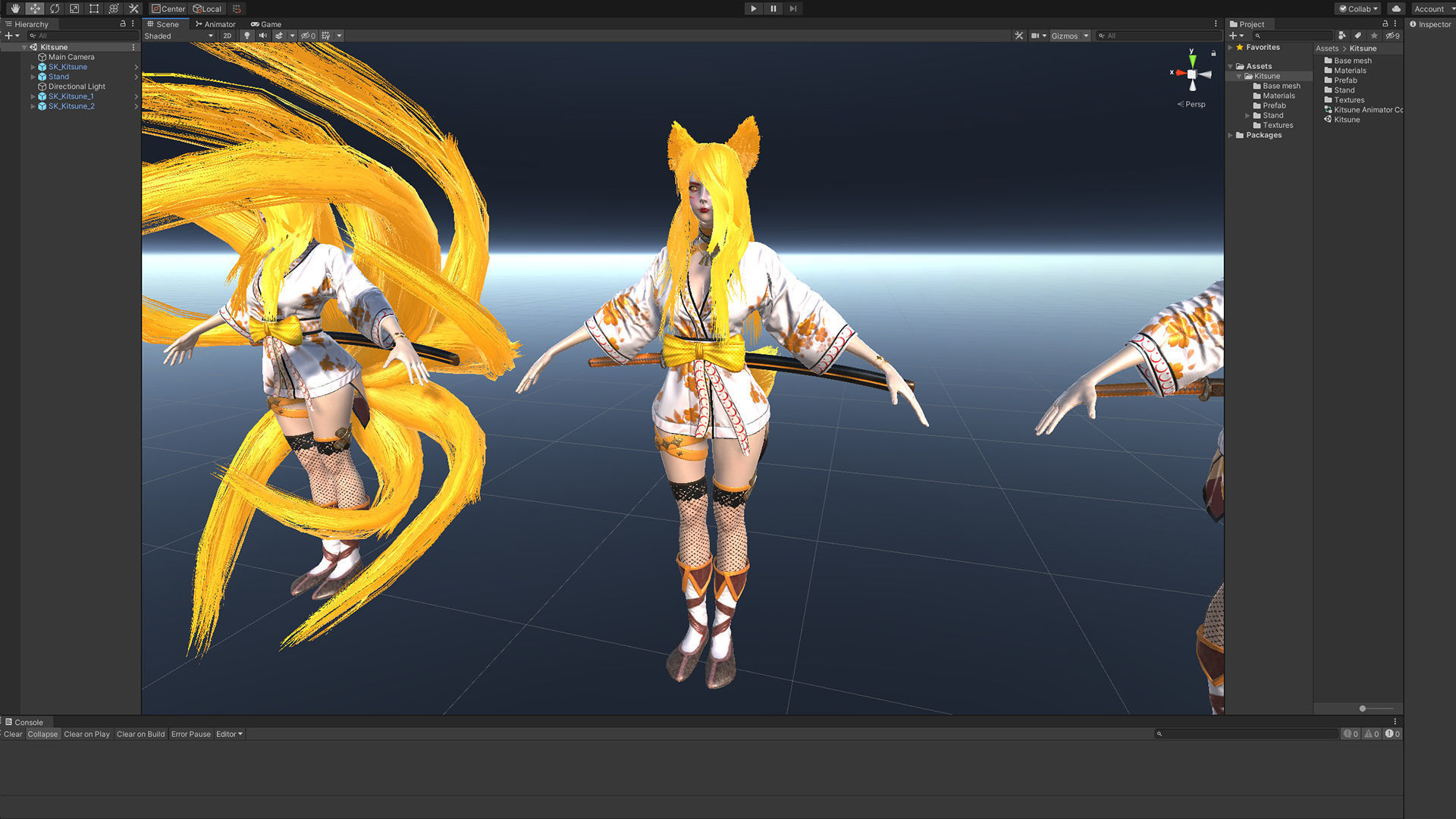 Kitsune Game Ready Low Poly Low-poly 3D model_24