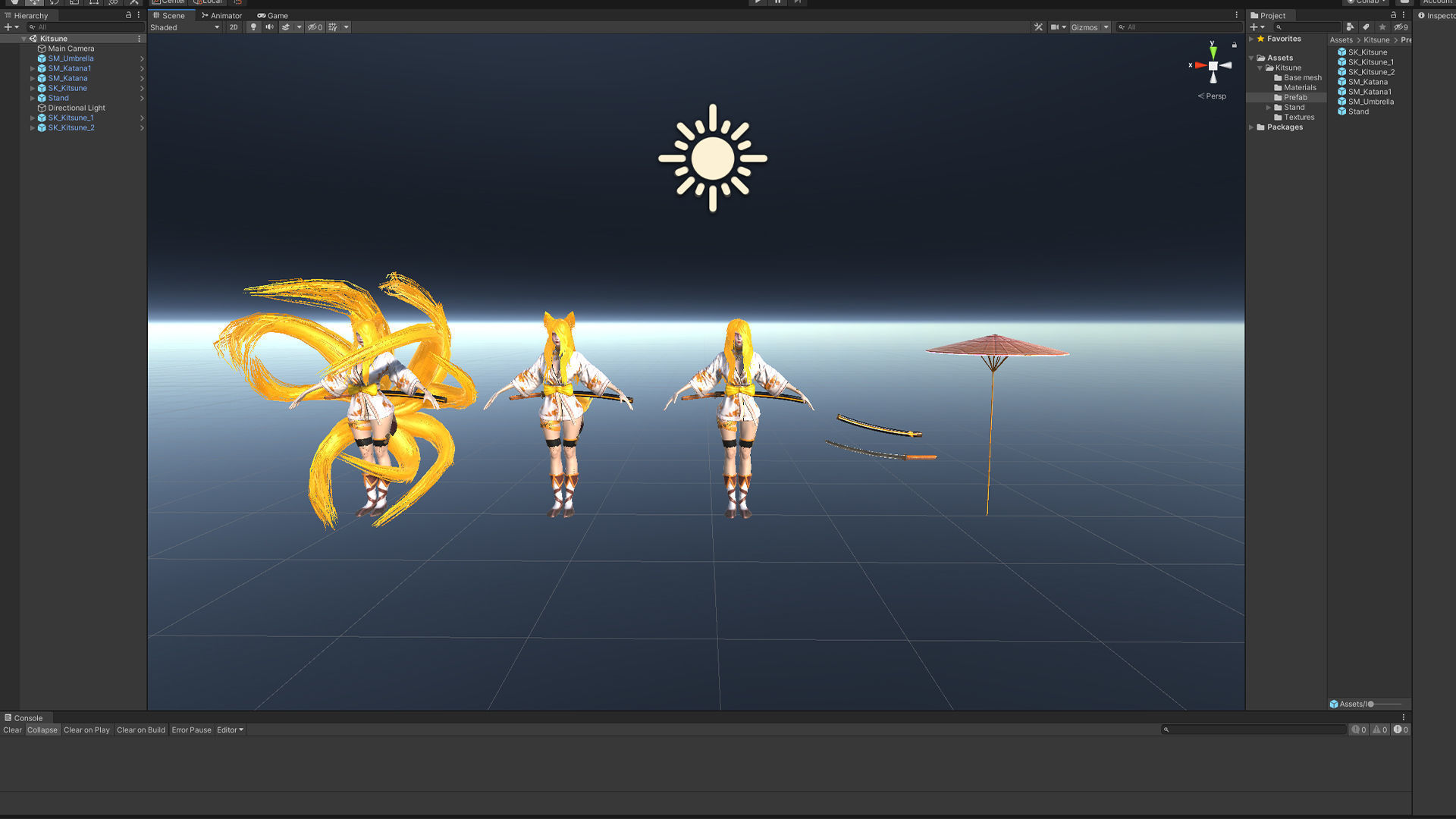Kitsune Game Ready Low Poly Low-poly 3D model_23