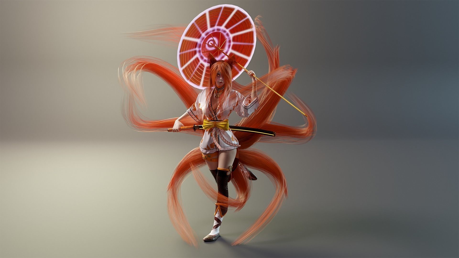 Kitsune Game Ready Low Poly Low-poly 3D model_3