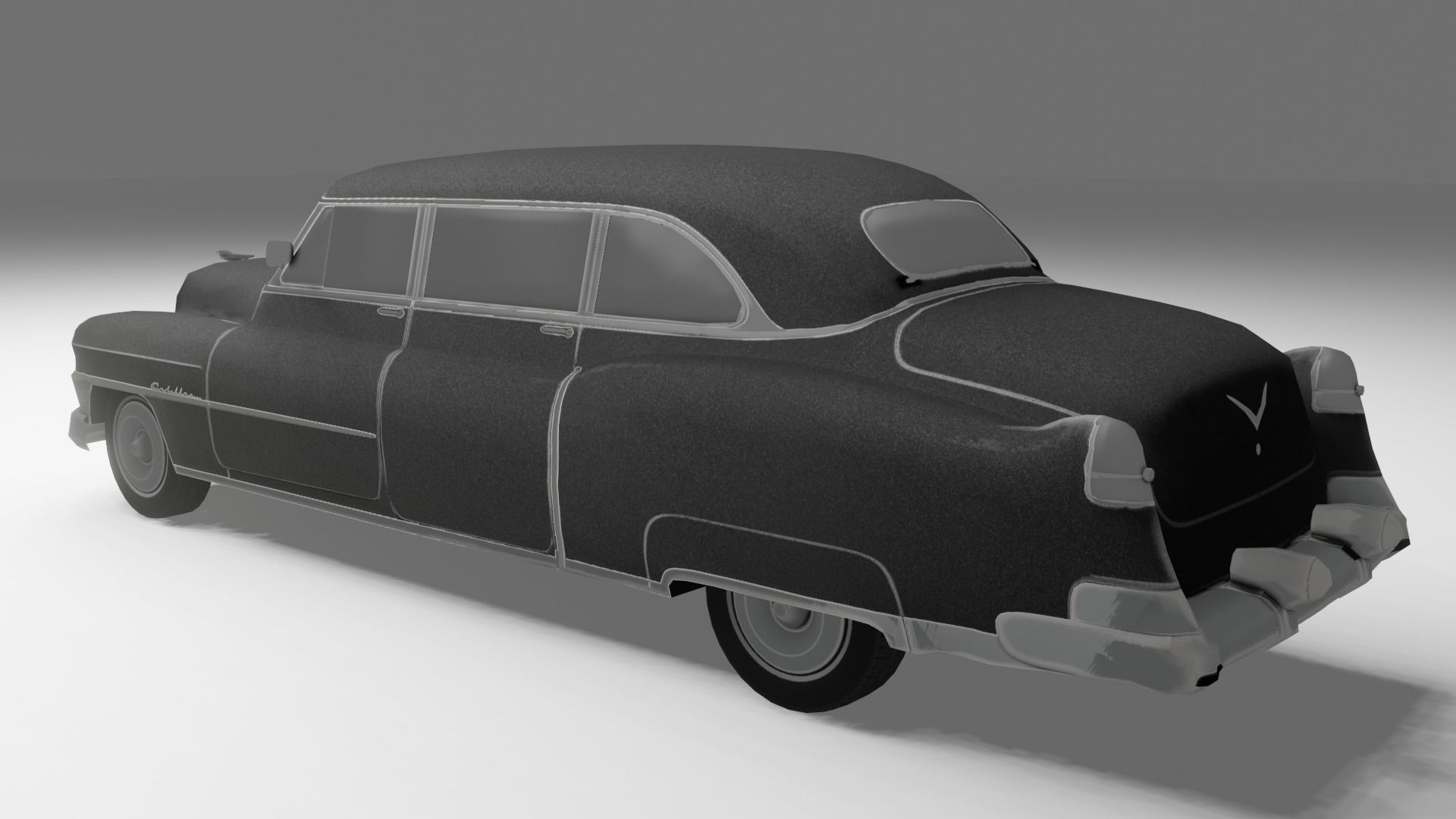 3D Low Poly - Cadillac 75 Sedan Model Low-poly 3D model_3