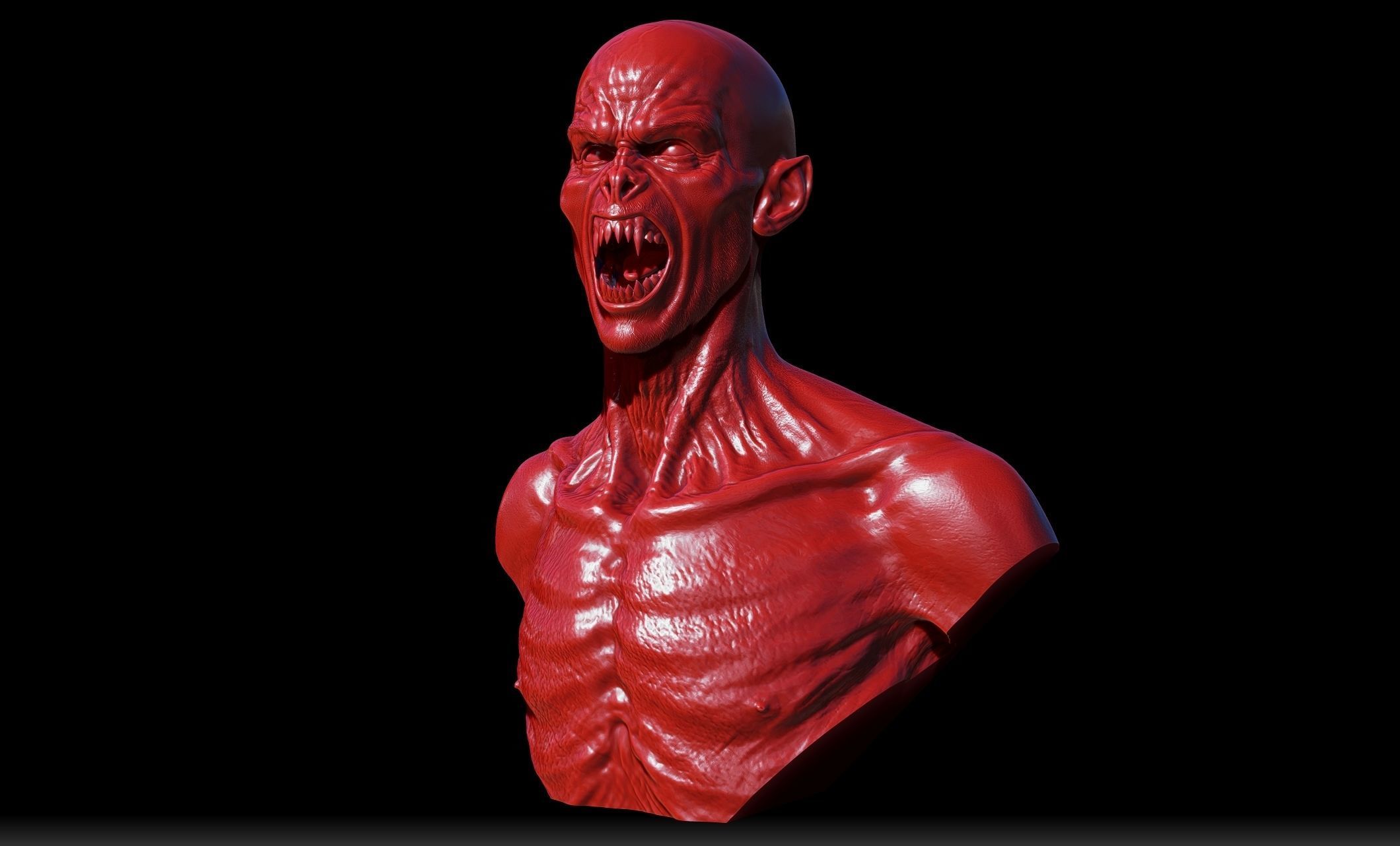 Vampire Bust 3D print model_5