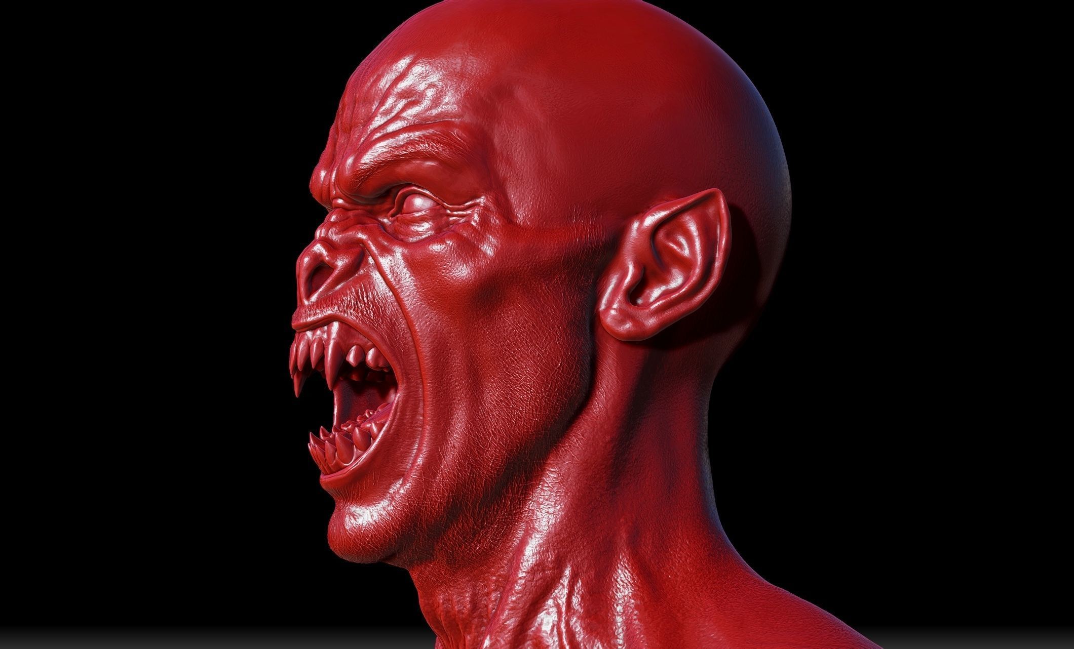 Vampire Bust 3D print model_2