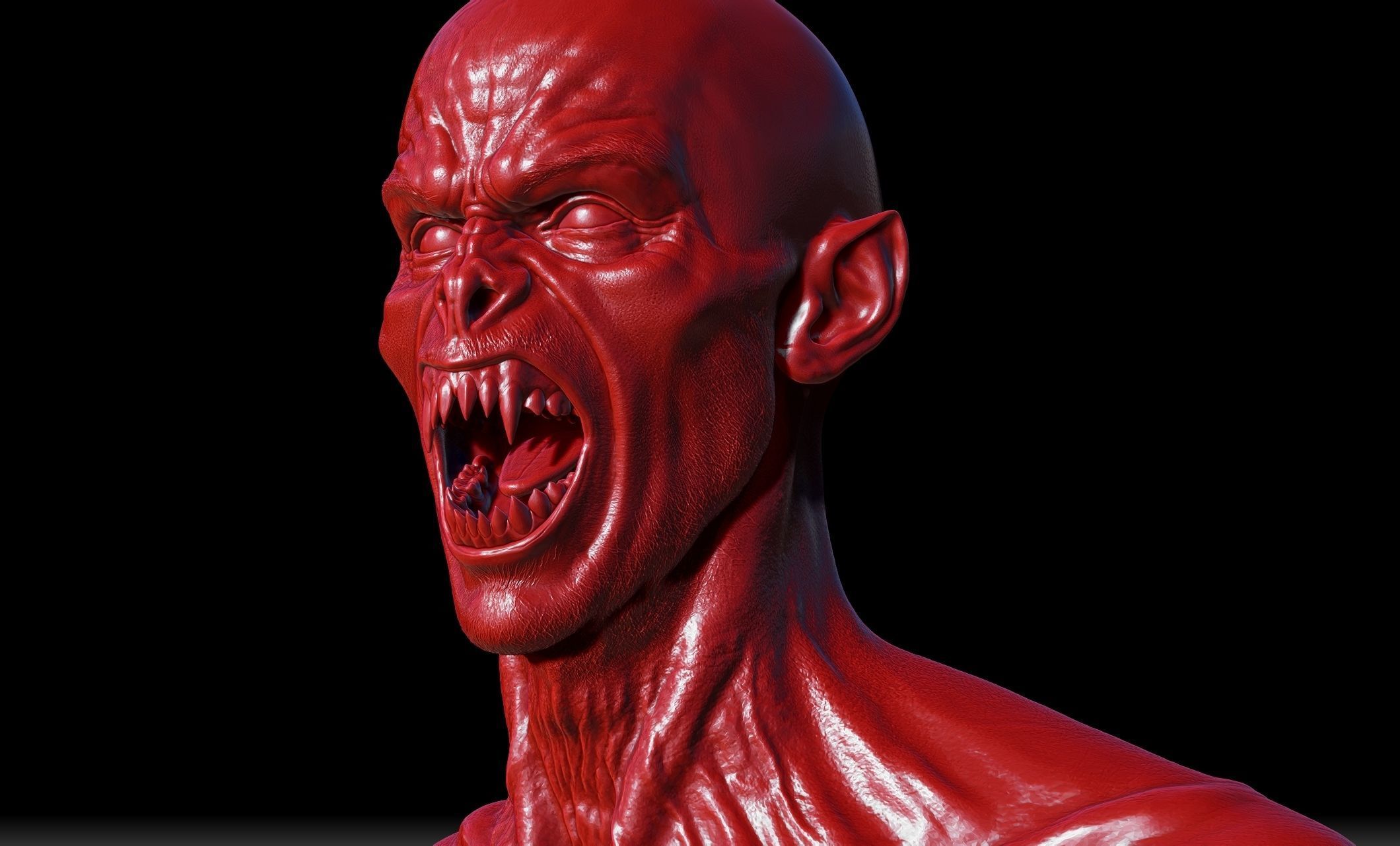 Vampire Bust 3D print model_3
