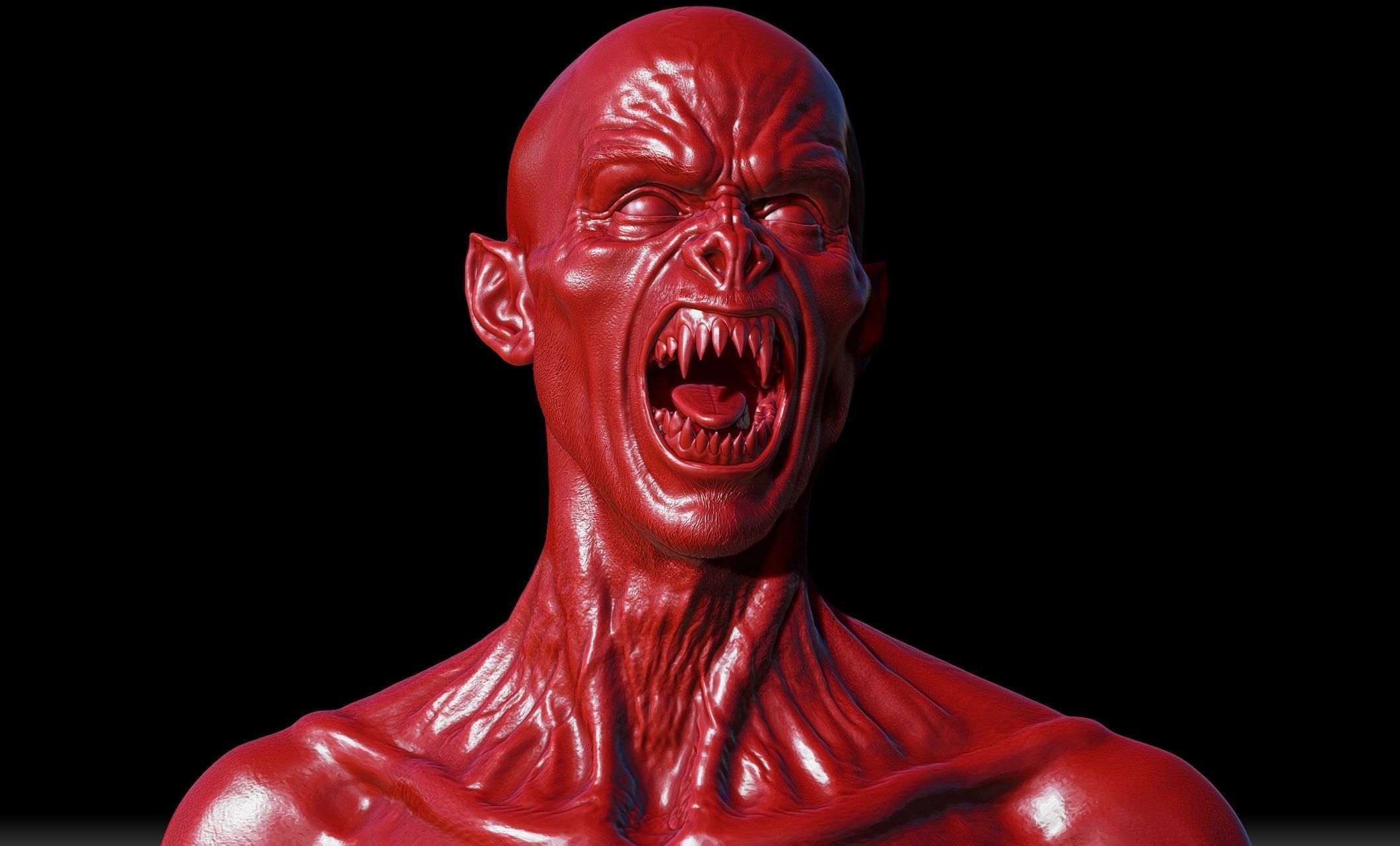 Vampire Bust 3D print model_9