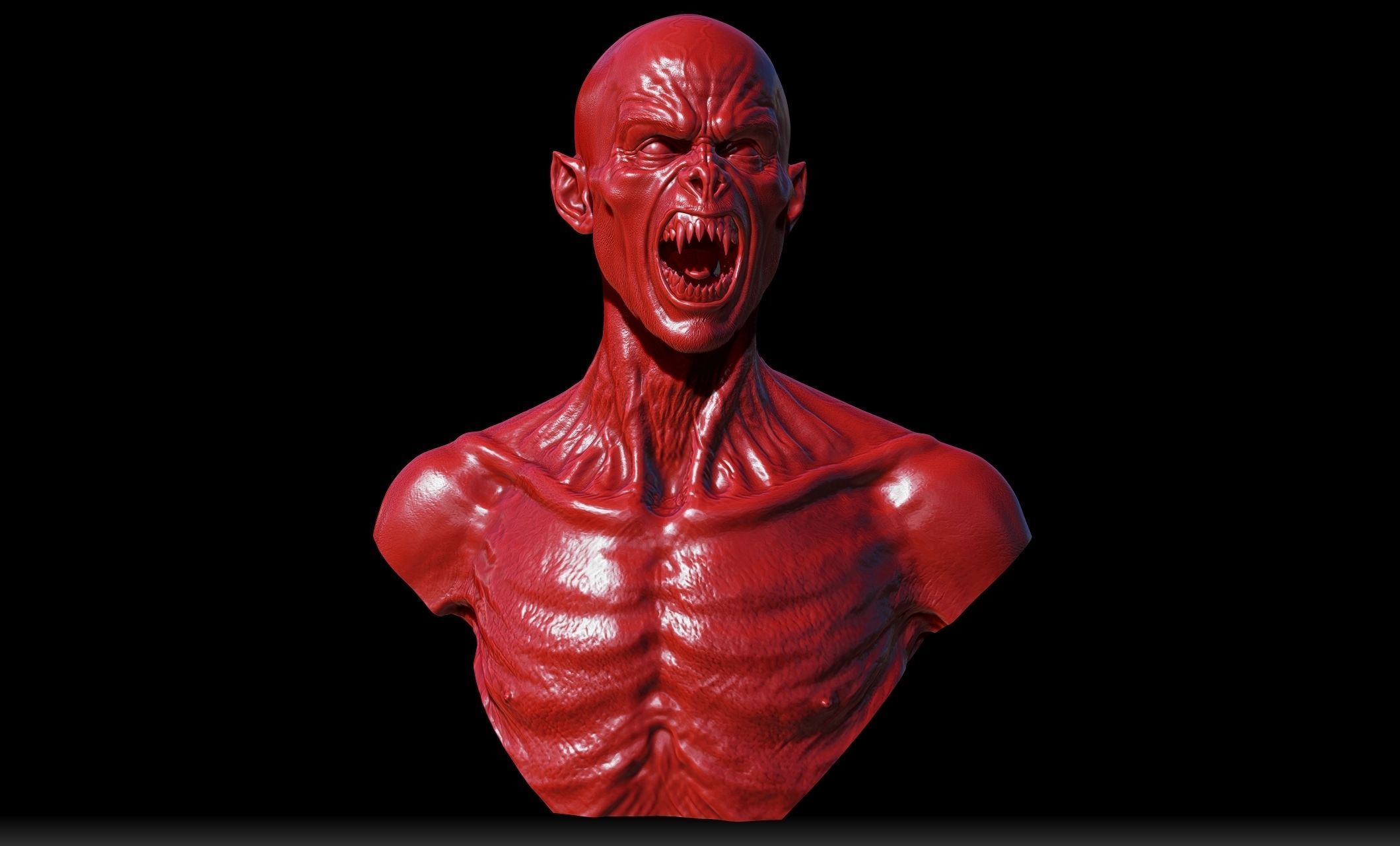 Vampire Bust 3D print model_4