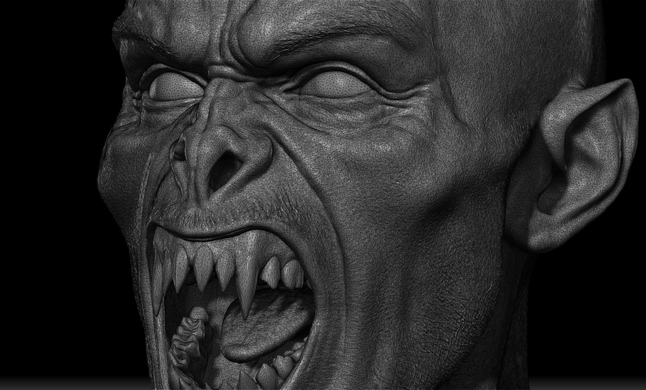 Vampire Bust 3D print model_11