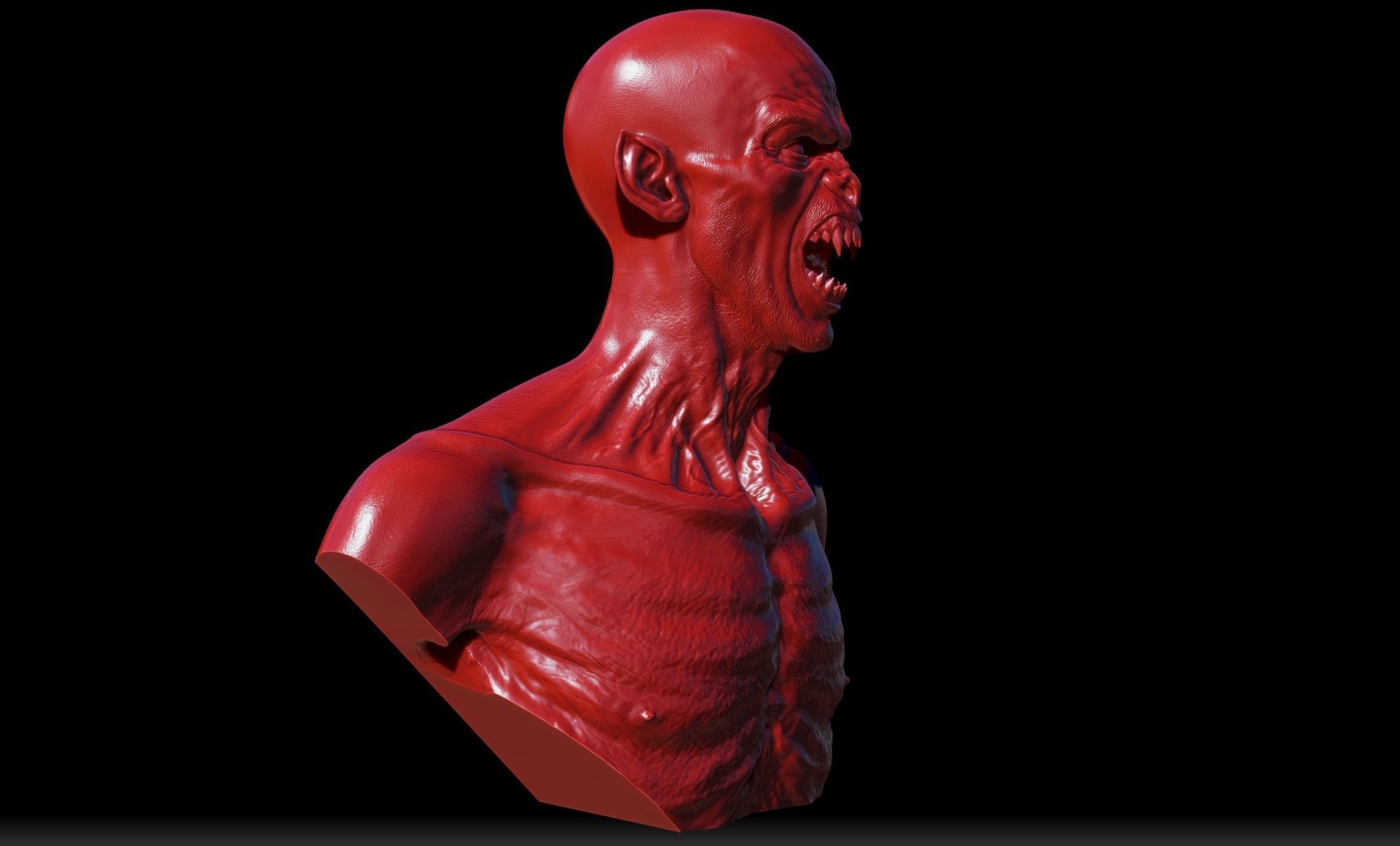 Vampire Bust 3D print model_6