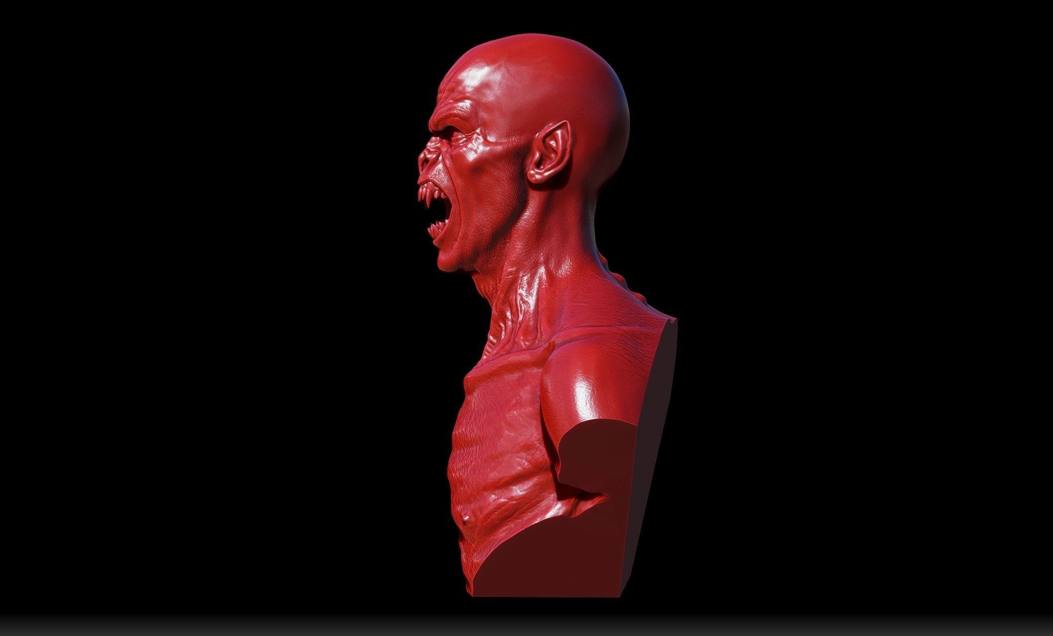 Vampire Bust 3D print model_7
