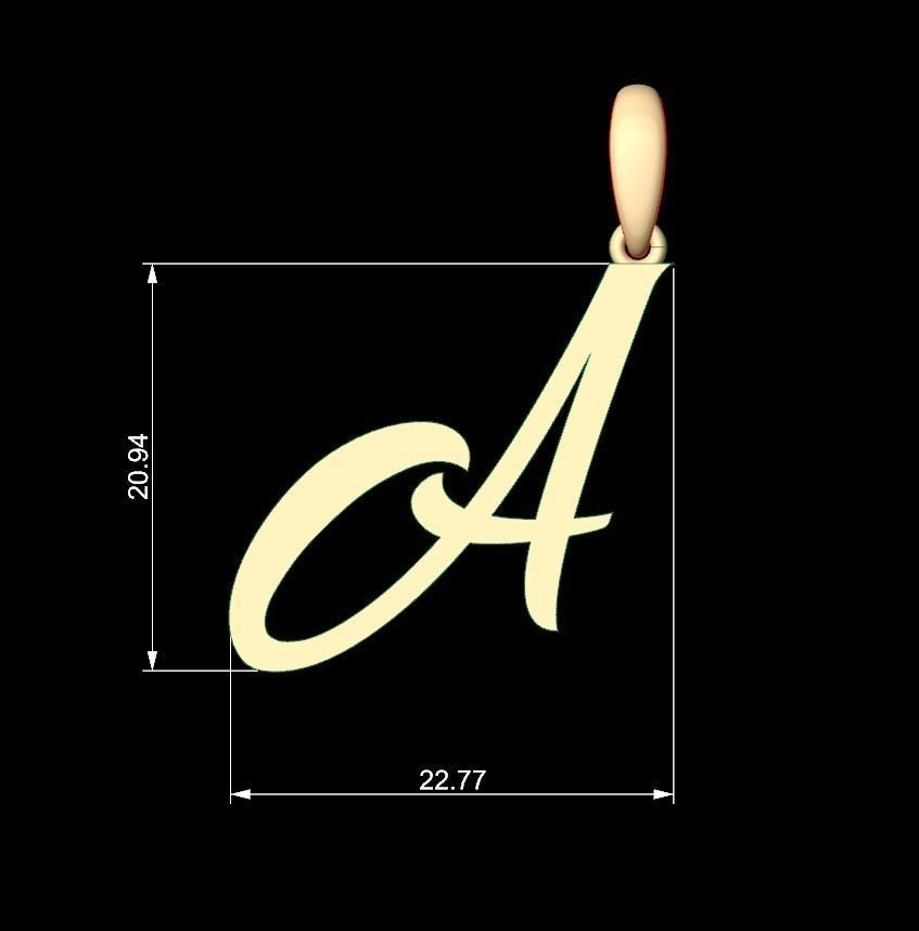 Initial Letters Pendant Brightons A 3D print model_5