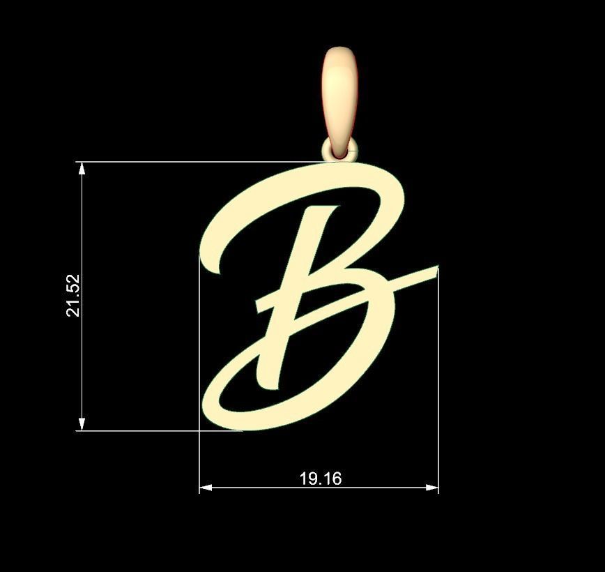 Initial Letters Pendant Brightons B 3D print model_5