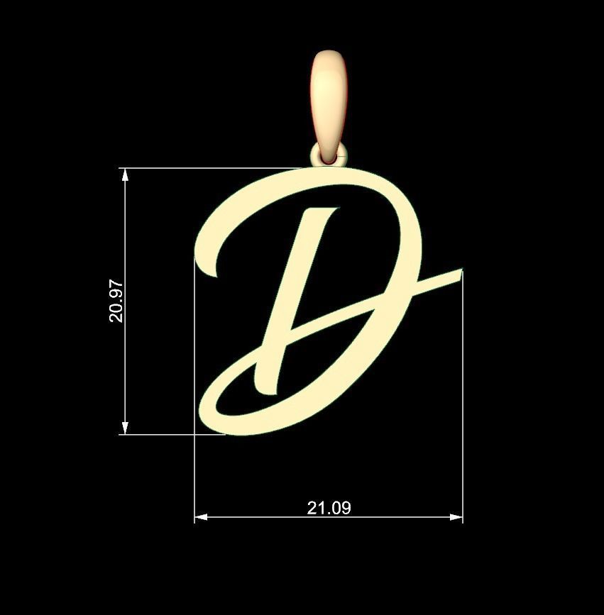 Initial Letters Pendant Brightons D 3D print model_5