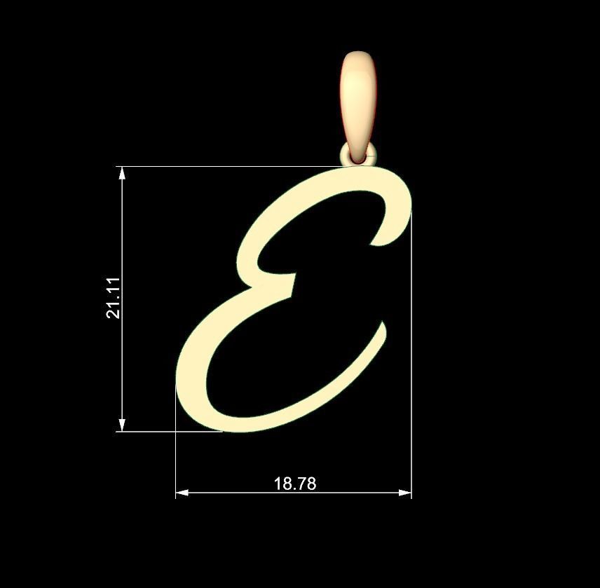 Initial Letters Pendant Brightons E 3D print model_5
