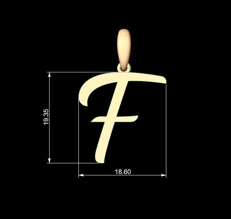 Initial Letters Pendant Brightons F 3D print model_5