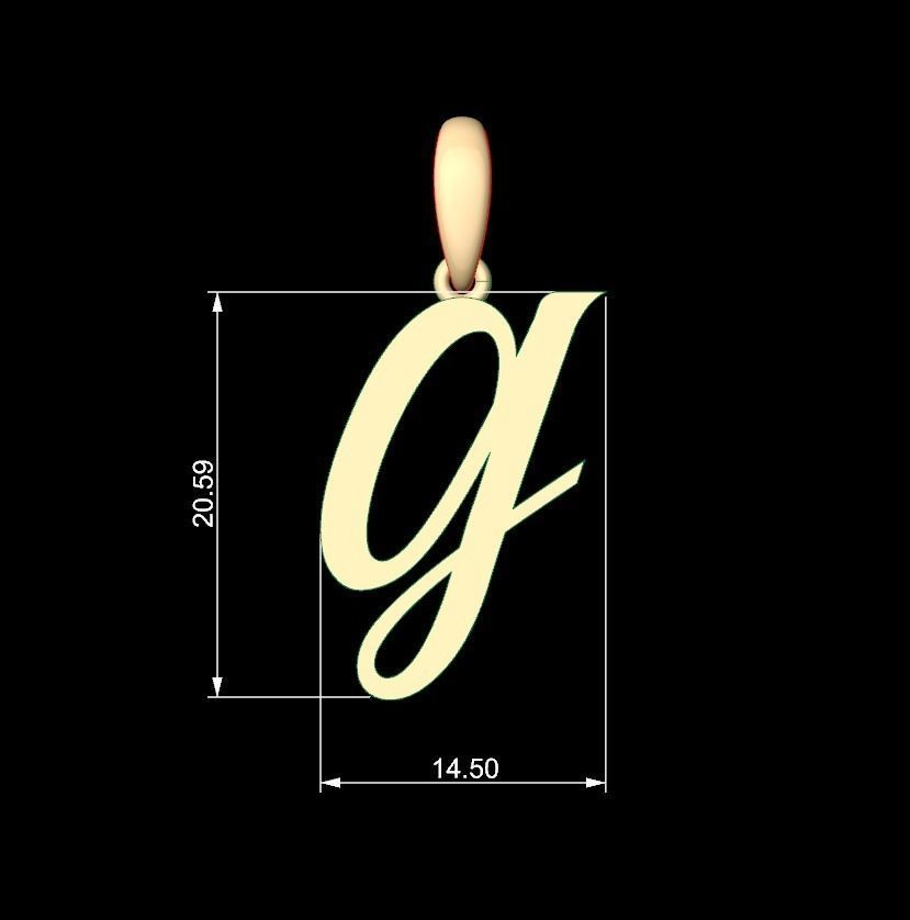 Initial Letters Pendant Brightons G 3D print model_4